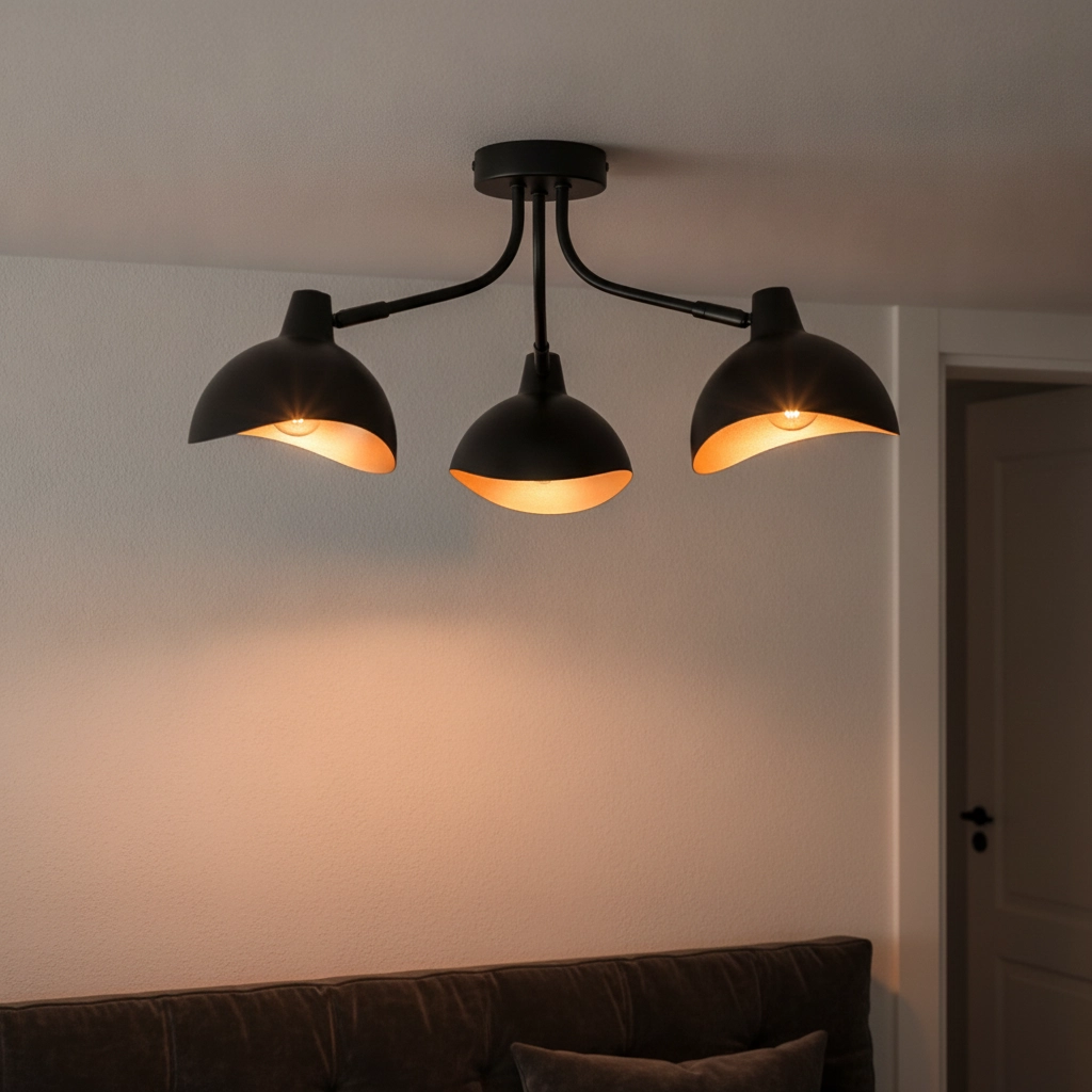 Plafondlamp Geti M zwart met gouden binnenkant Lyora 5212017436399