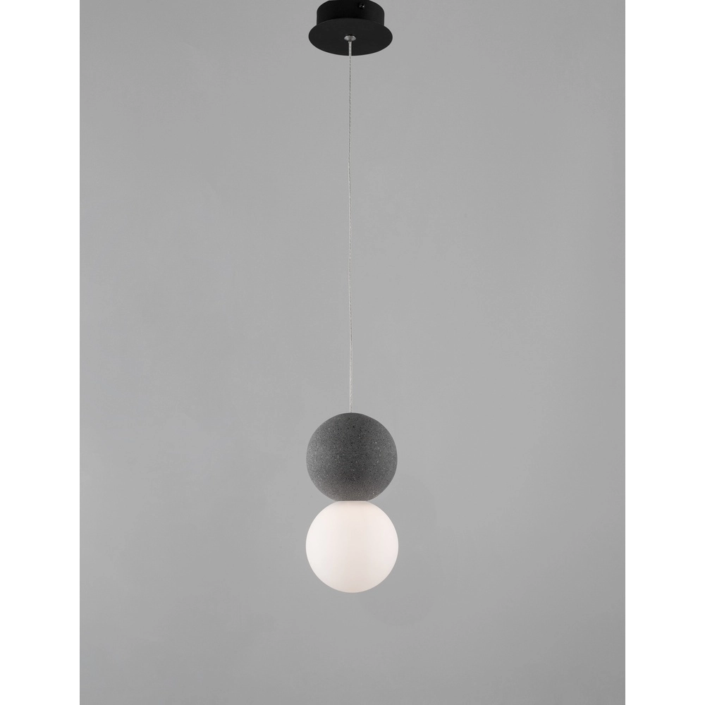Hanglamp Zero grijs met wit