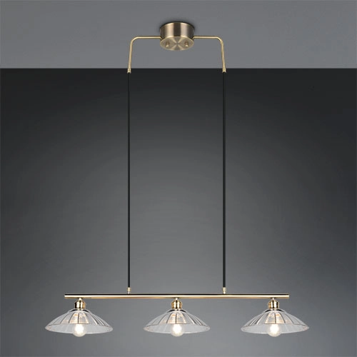 Klassieke hanglamp Eluna 3-lichts oud messing Trio 4017807682526