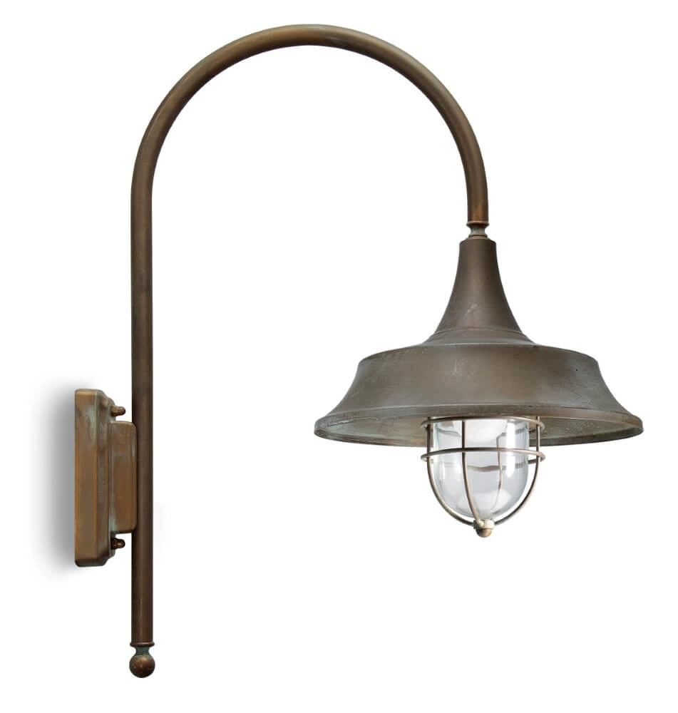 Landelijke wandlamp Atelier verouderd messing