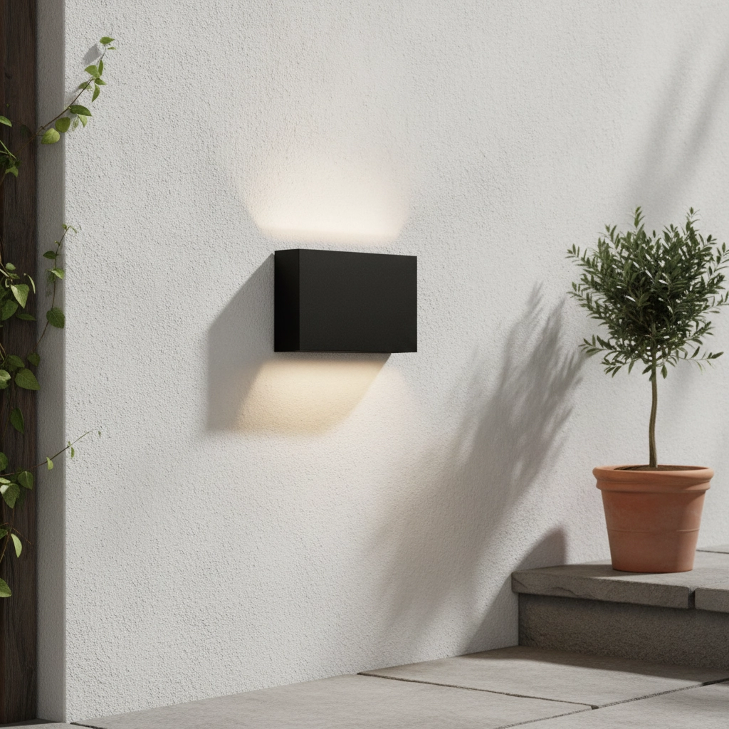 Strakke wandlamp Yoko up en down zwart