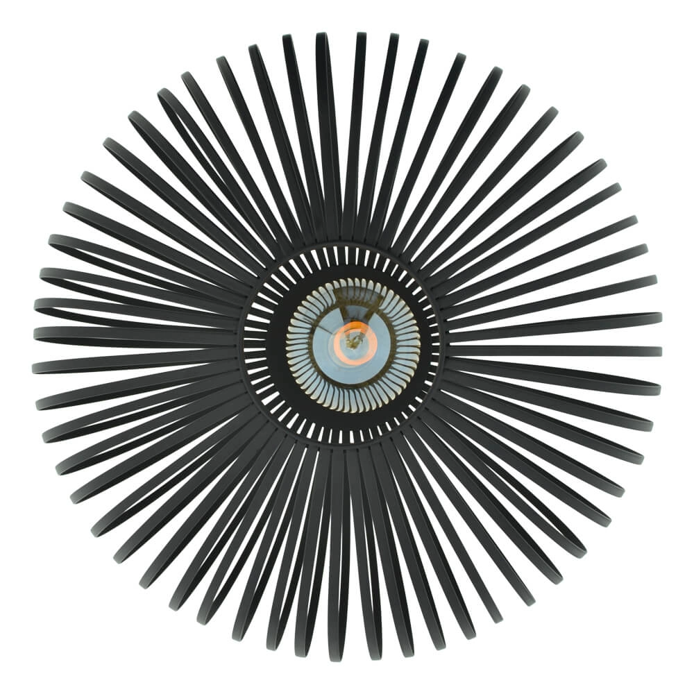 Zwarte plafondlamp Gabbia Rond Ø 40cm Lyora 8716803509573