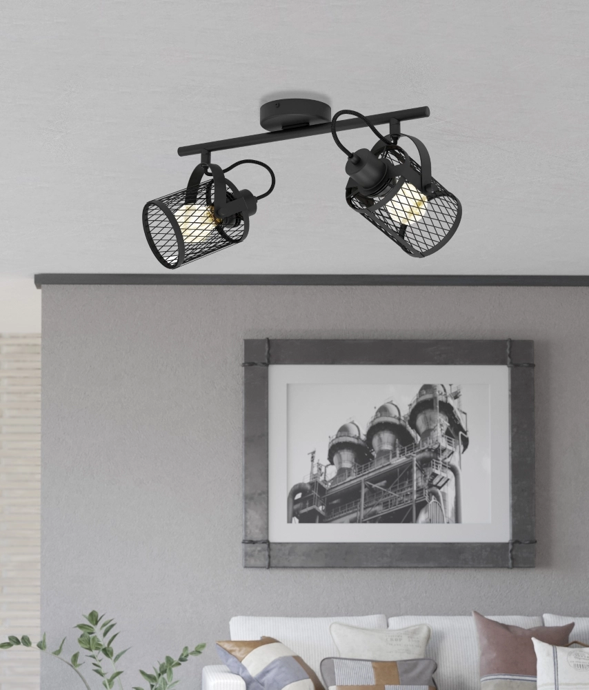 Plafondlamp Dellow 1 zwart 2-lichtst Eglo 9002759312442