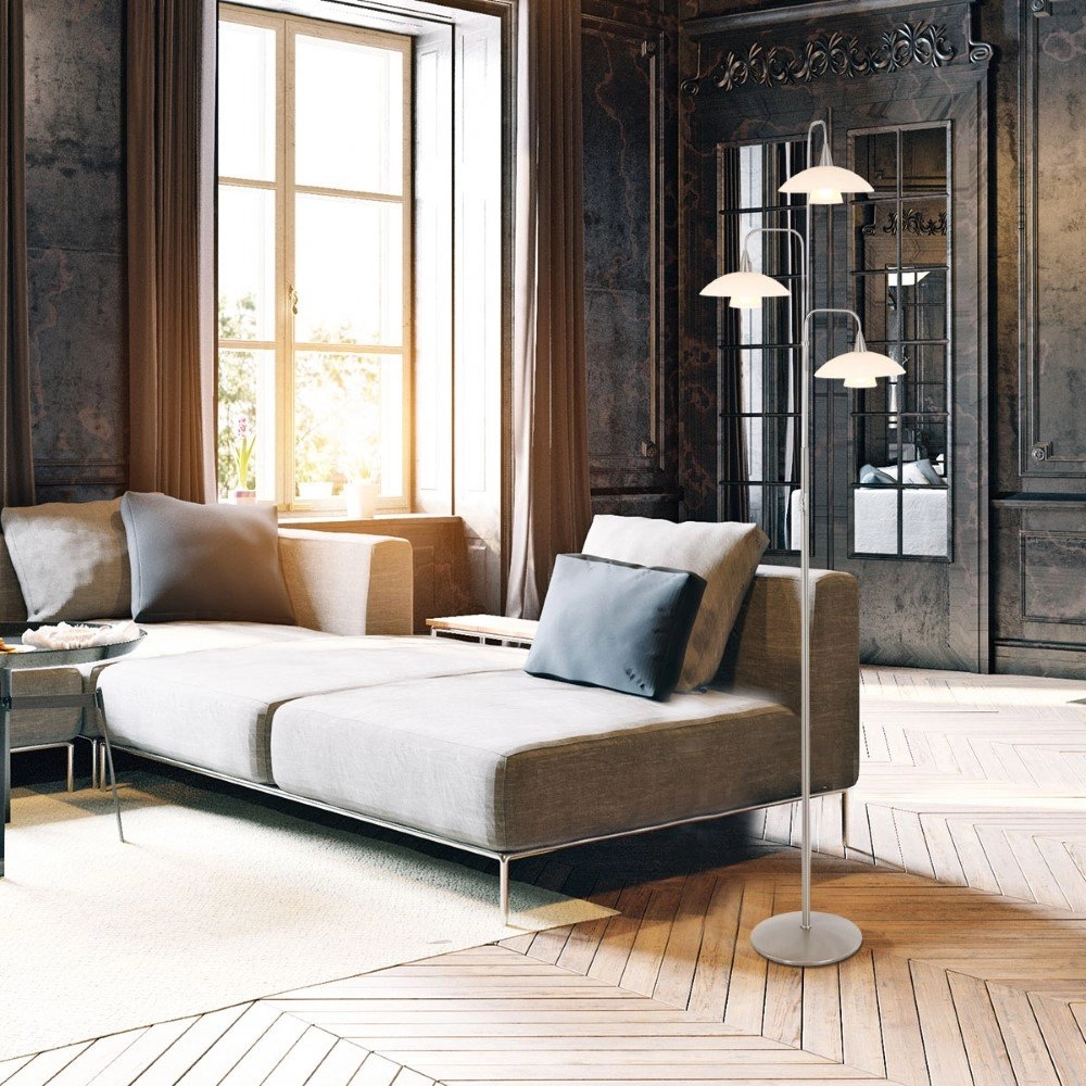 Moderne leeslamp Tallerken 3-lichts metaalgrijs Steinhauer 8712746132045