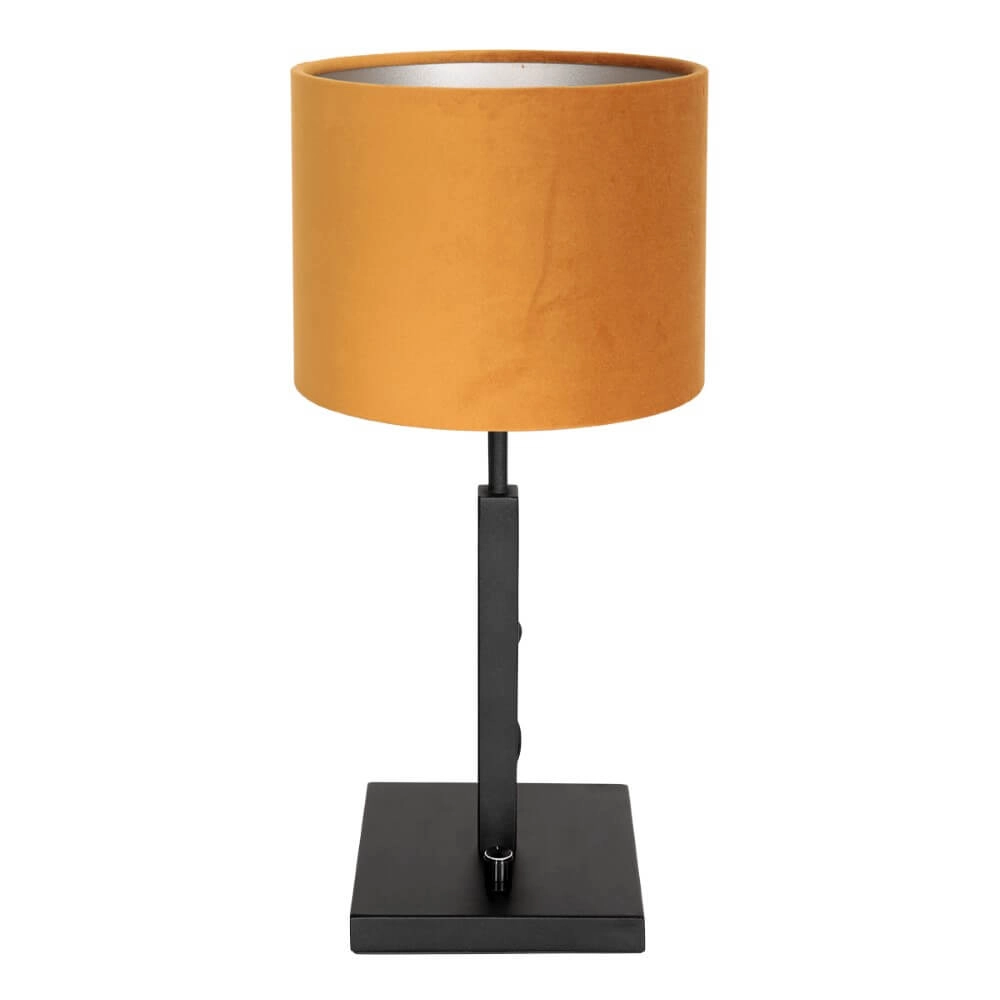 Schemerlamp Stanger zwart met goud velvet