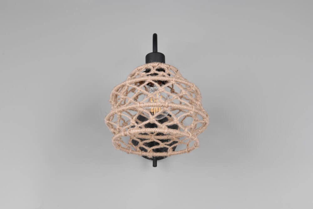 Rotan wandlamp Hive met zwart Trio 4017807637212