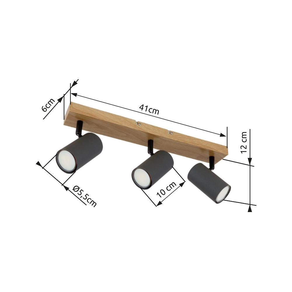 Plafondlamp 3-lichts Robby hout Globo 9007371442522