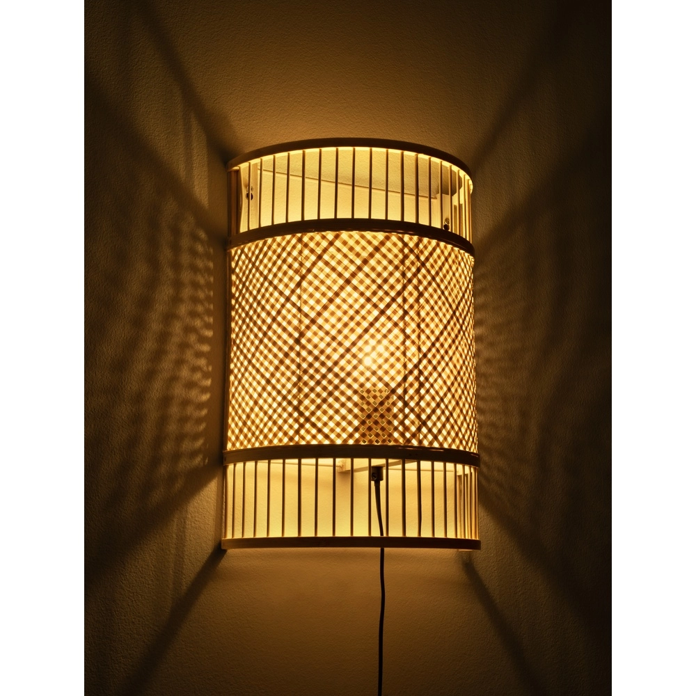 Bamboe wandlamp Pale met kabel Lyora 5212017465580