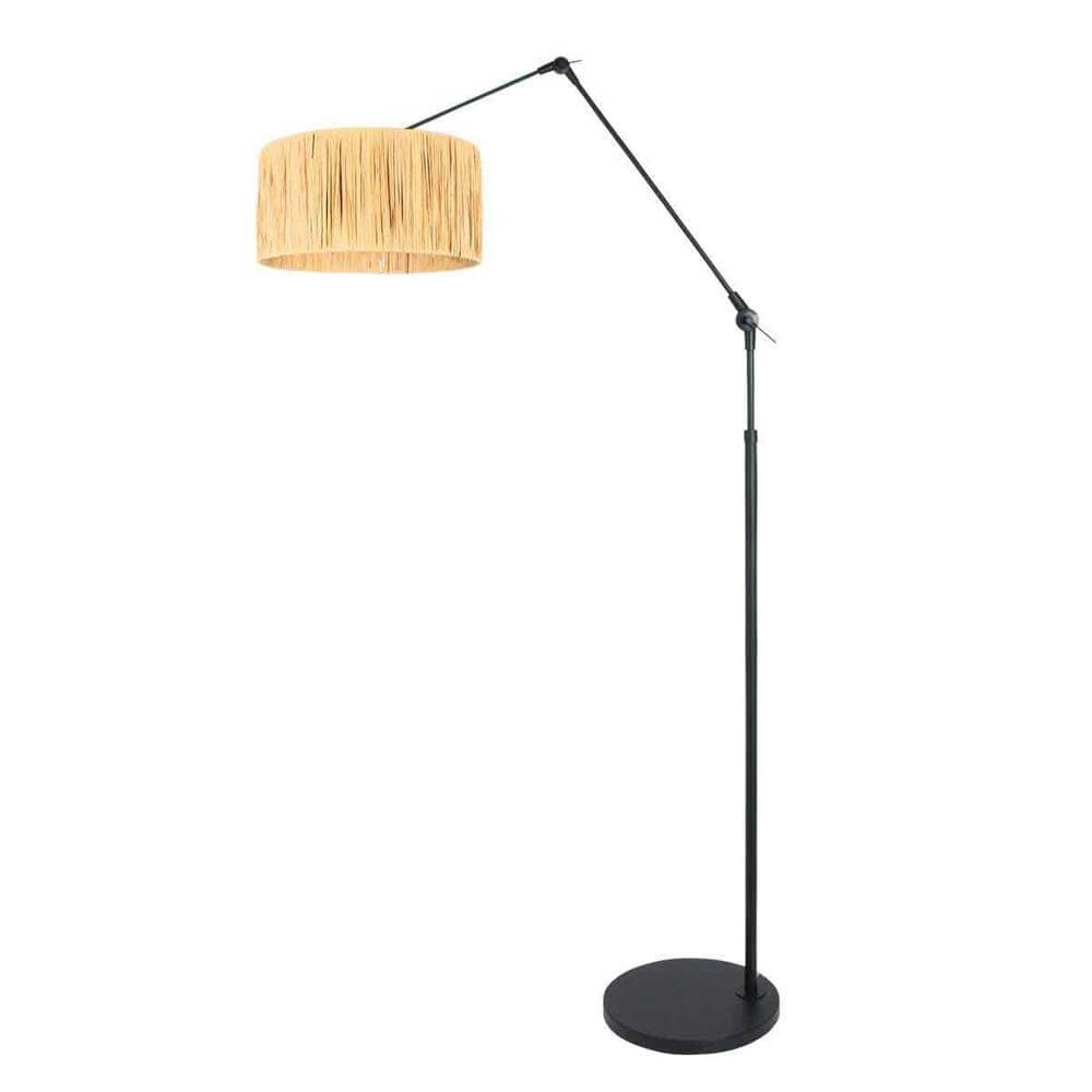 Vloerlamp instelbaar Prestige Chic zwart met strokleurige kap Steinhauer 8712746172928