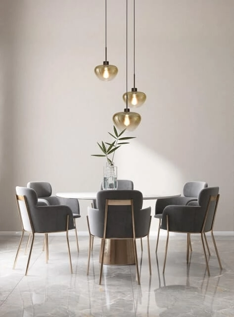 3-lichts hanglamp Genua zwart met 2x goud glas Ø 24cm en 1x Ø 29cm Masterlight 8718121357065