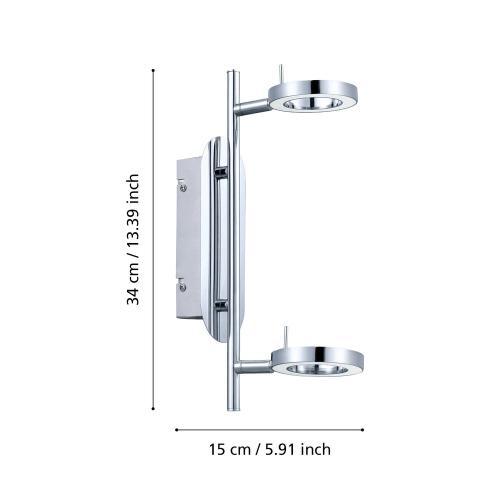 Plafondlamp Naudella 2-lichts chroom Eglo 9002759313593