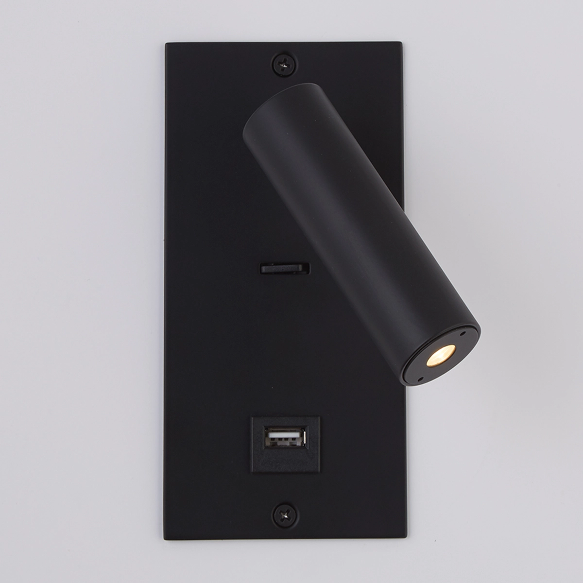 Inbouwbedlampje Victoria zwart met USB
