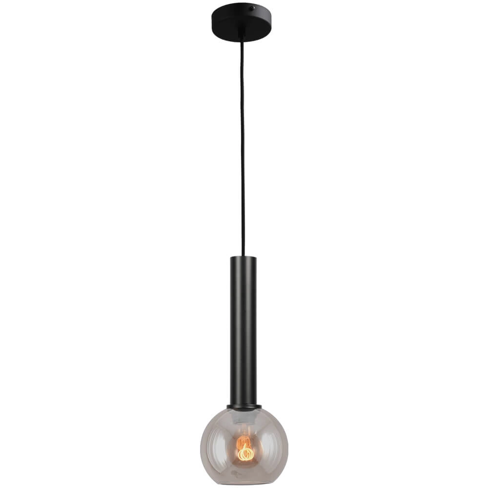 Hanglamp Ø 15cm Bella 2 Zwart met goud glas