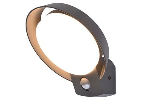 Ronde buitenlamp Polo antraciet met sensor