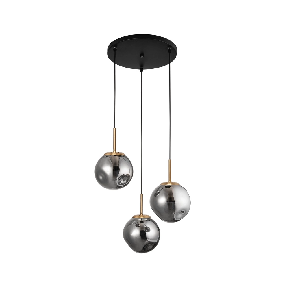 Hanglamp Spada 3-lichts grijs met goud Lyora 5212017420978
