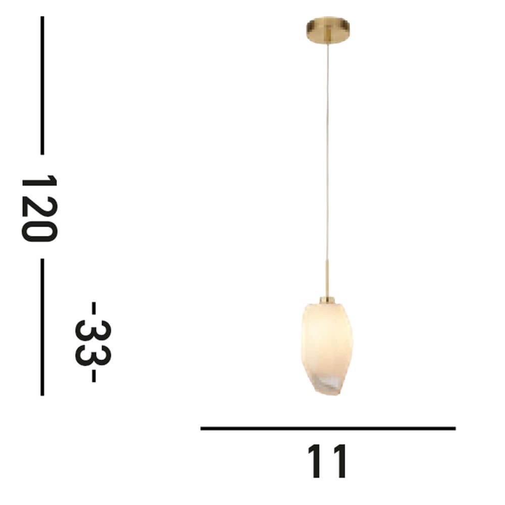 1-lichts hanglamp Rocky met wit glas Searchlight 5053423264264