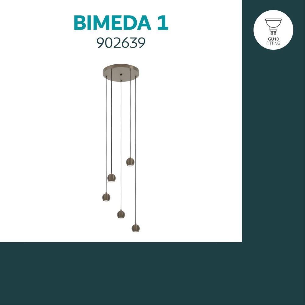 Design hanglamp Bimeda 1 donker brons 5-lichts Eglo 9008606408733