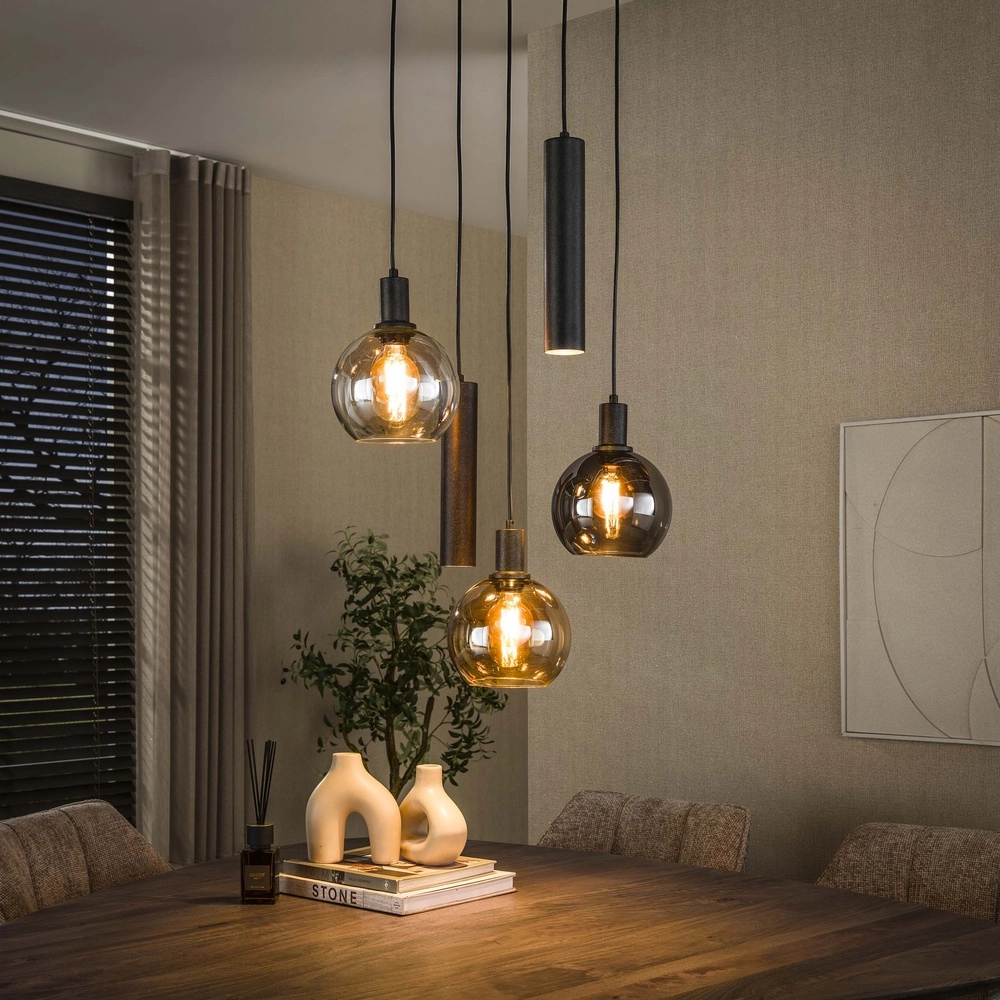 Vide hanglamp Sfera met glazen en pendels
