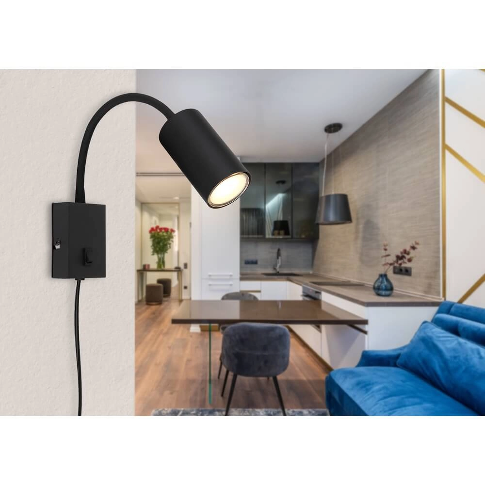 Zwarte wandlamp Robby Globo 9007371442560