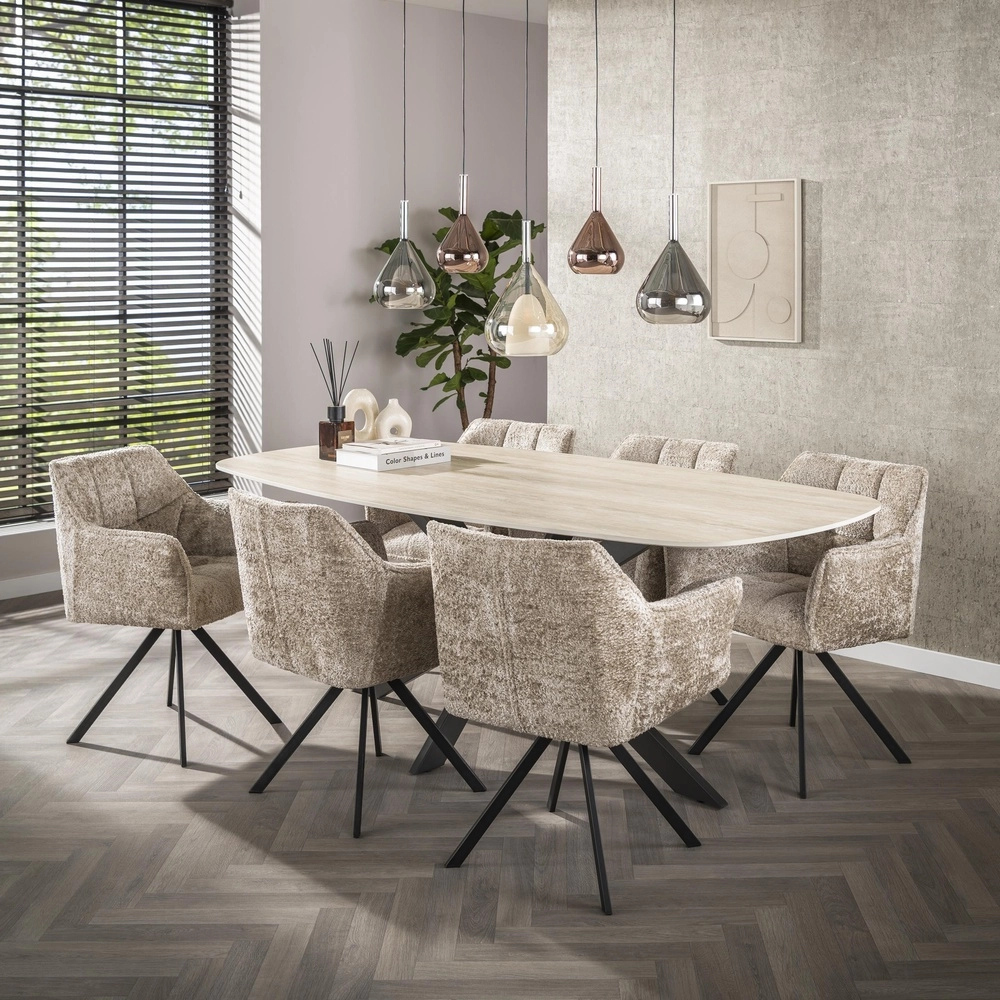Eettafel hanglamp Wings 5-lichts - Ø 24cm glas Lyora 8716803511972