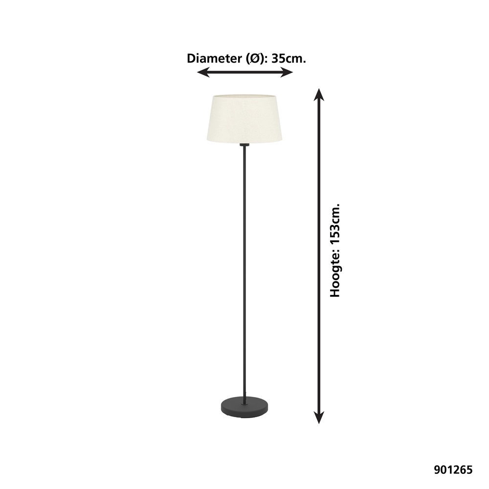 Staande schemerlamp Febres E27 - zand - 153cm Eglo 9008606312818