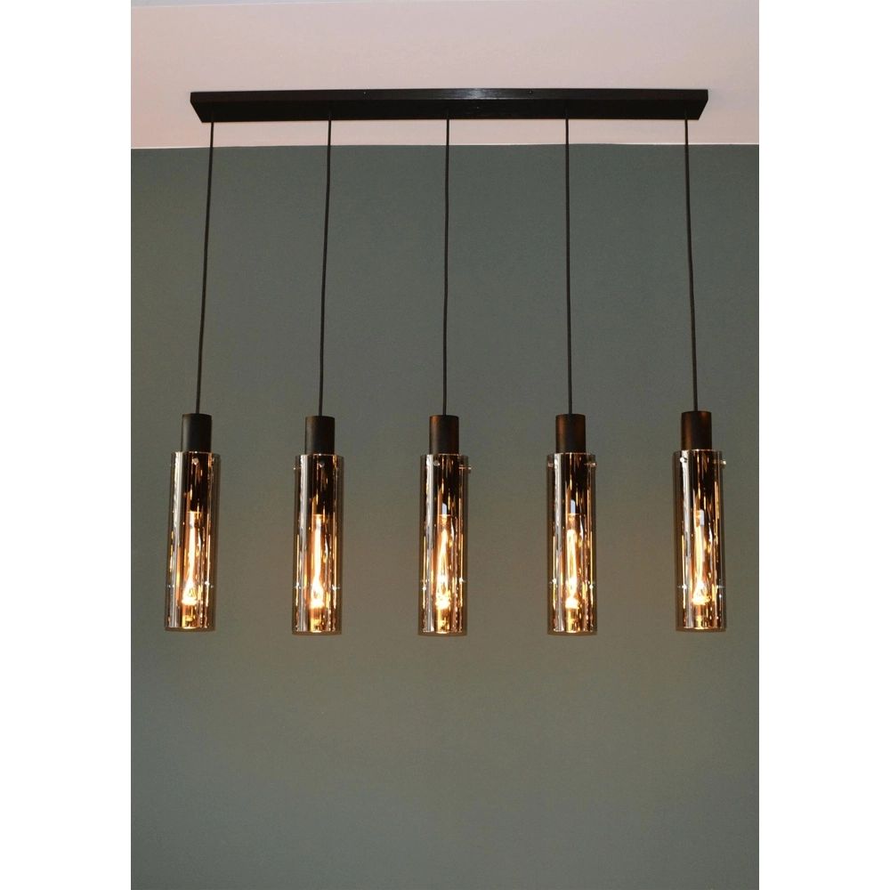 5-lichts hanglamp Orlando smoke glas Lucide 5411212740748