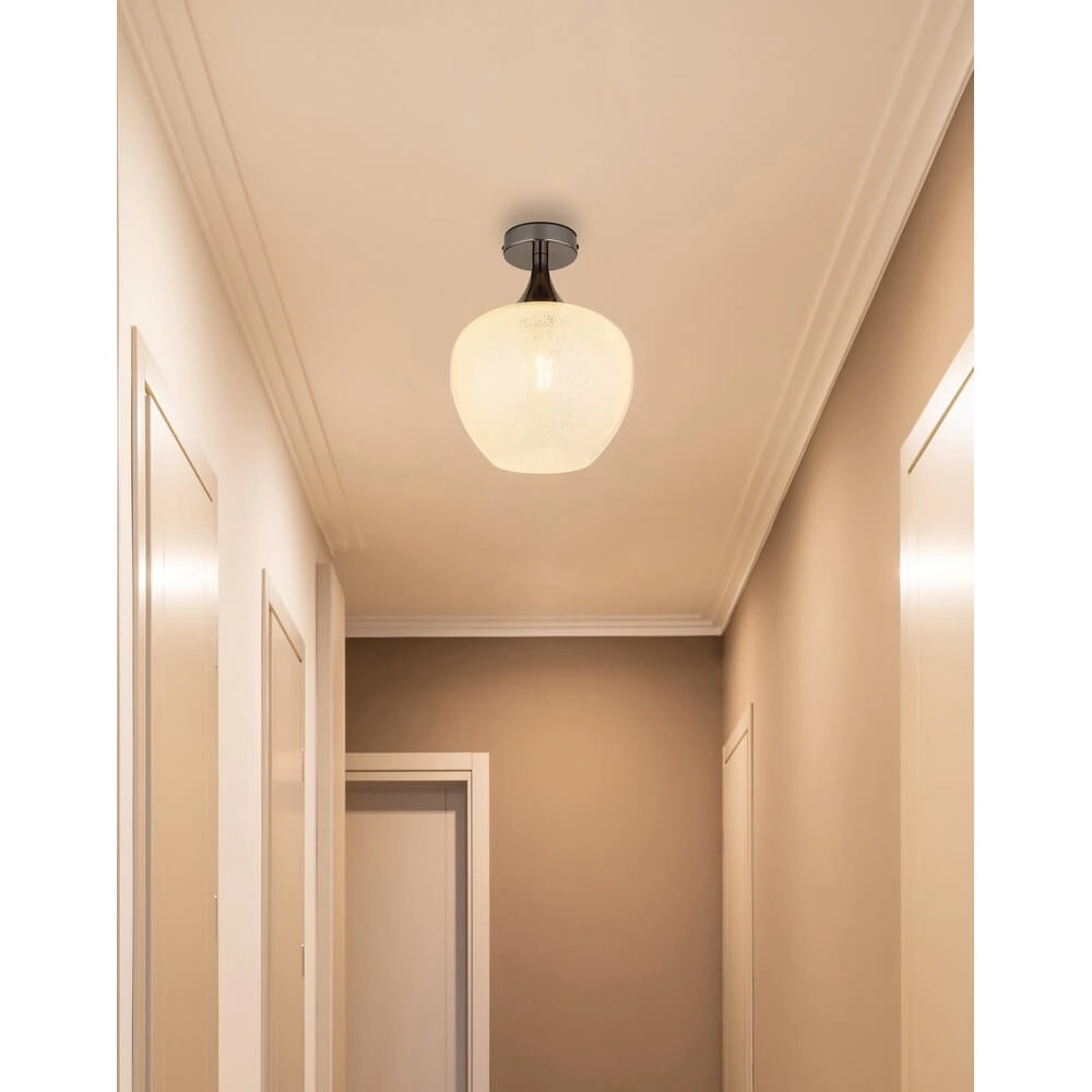 Antraciet plafondlamp Maxy met wit glas enkel Ø 24cm Globo 9007371459179
