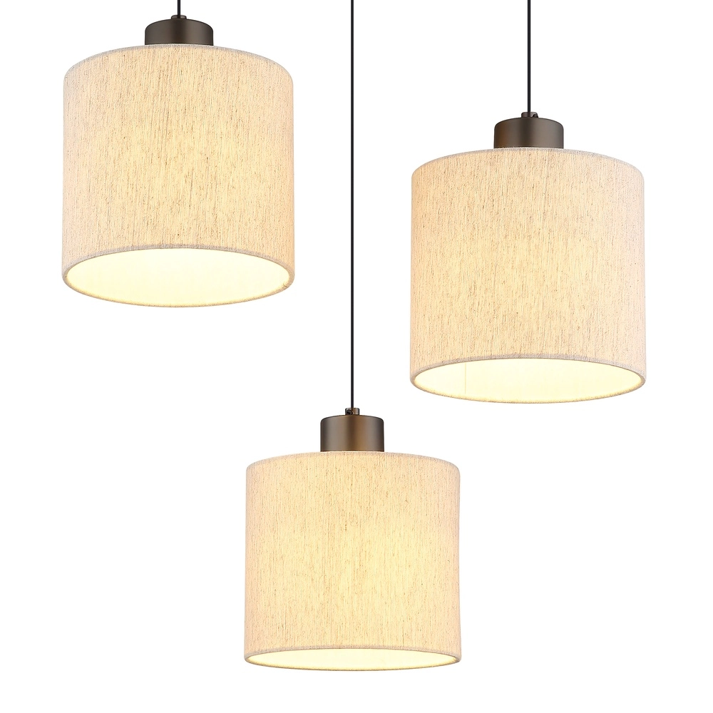 Gunmetal hanglamp Thea 3-lichts rond Globo 9007371586042