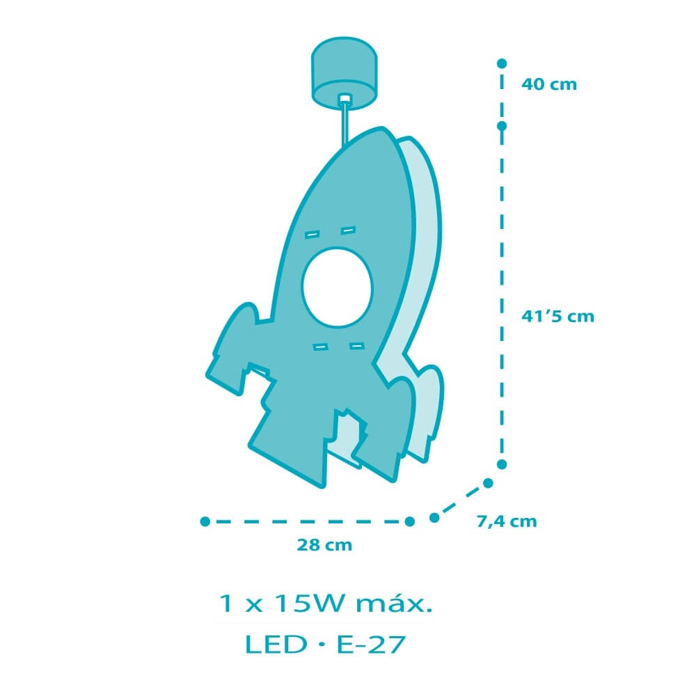 Kinderkamer hanglamp Rocket messing Dalber 8420406633572