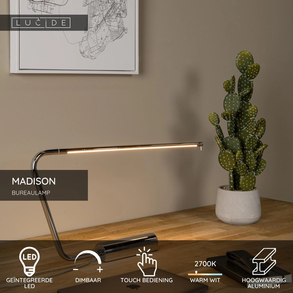 Design bureaulamp Madison chroom Lucide 5411212441843