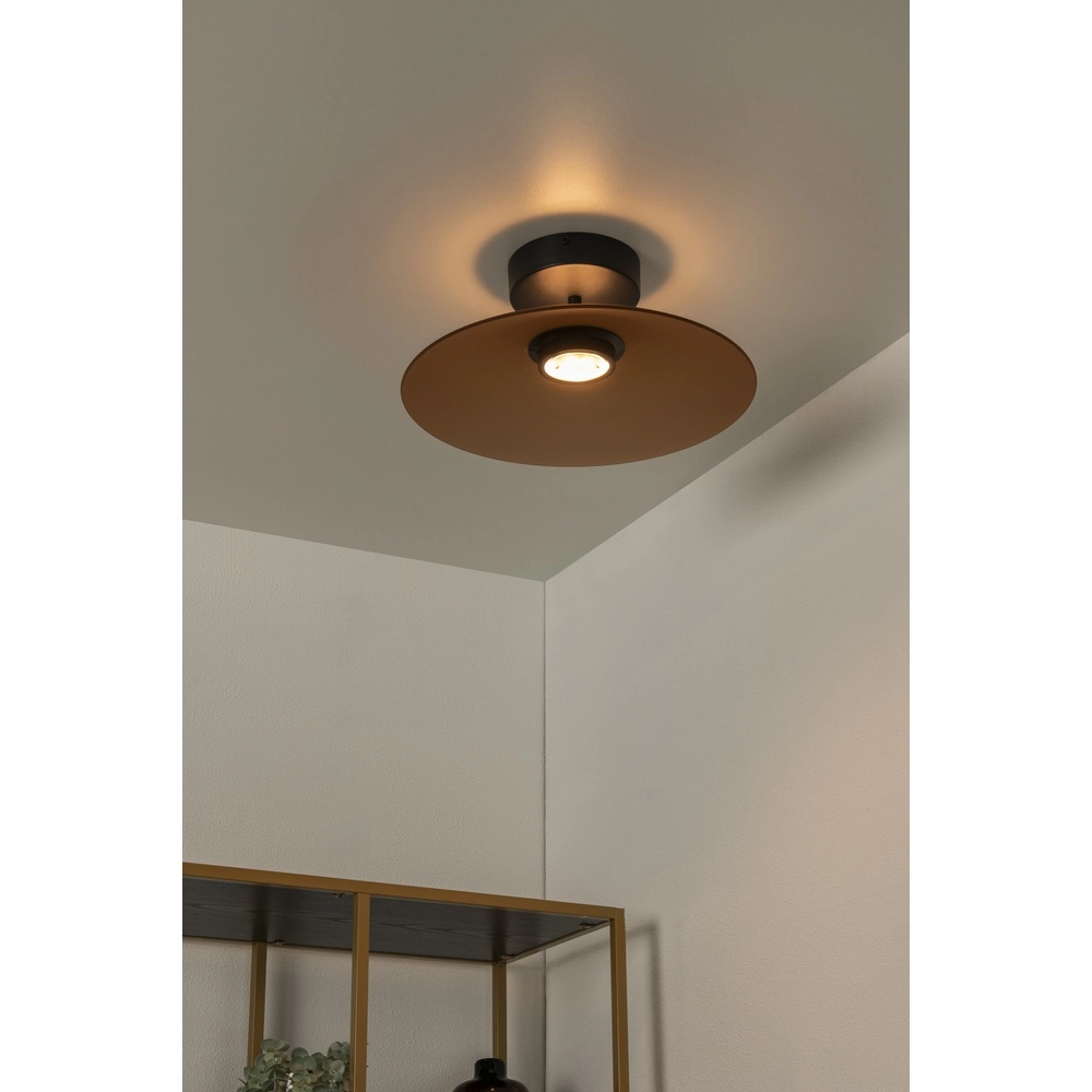 Strakke plafondlamp Menga Ø 40cm amber glas Premium by Lucide 5411212251220