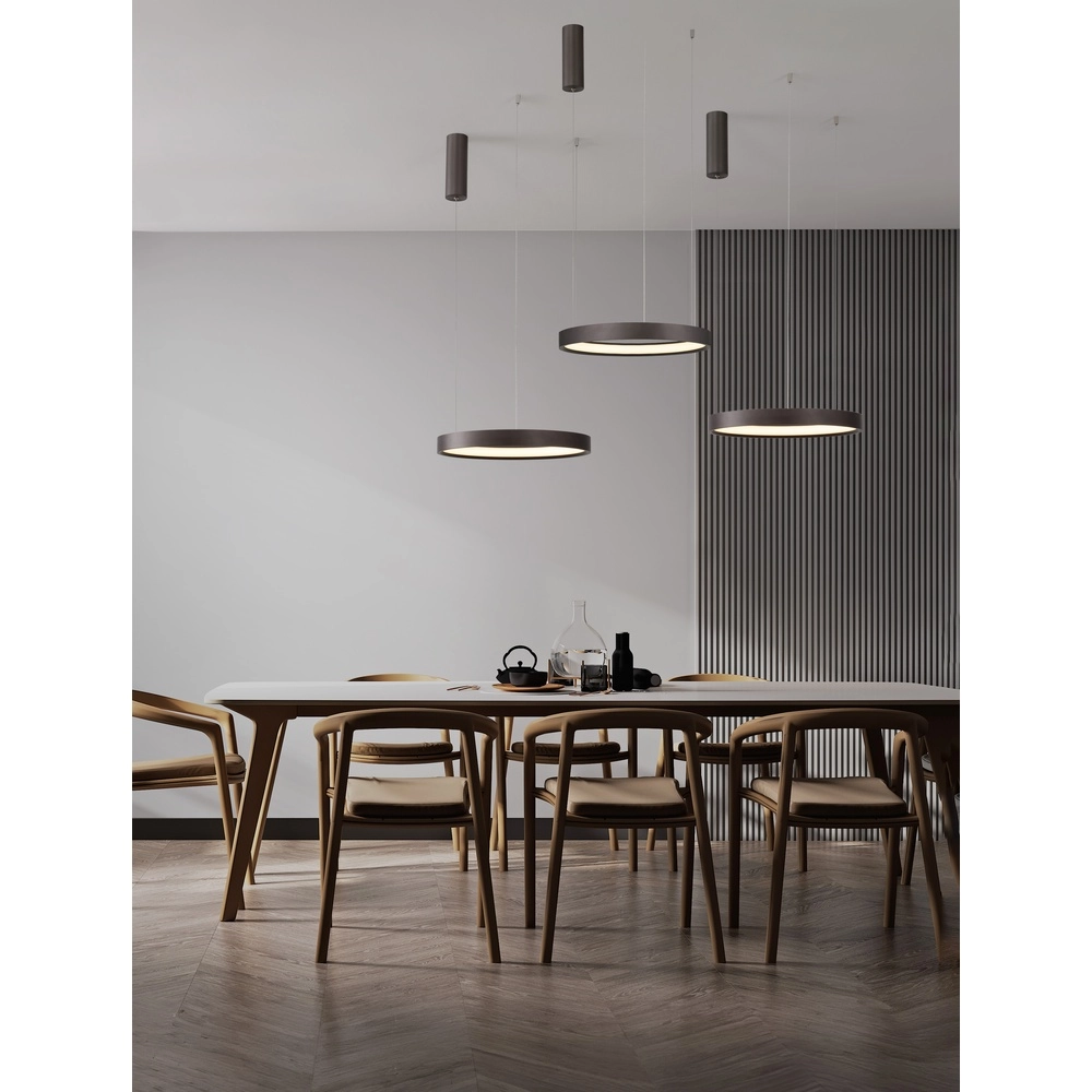 Strakke hanglamp Perrine Ø 40cm koffie bruin Lyora 5212017438928