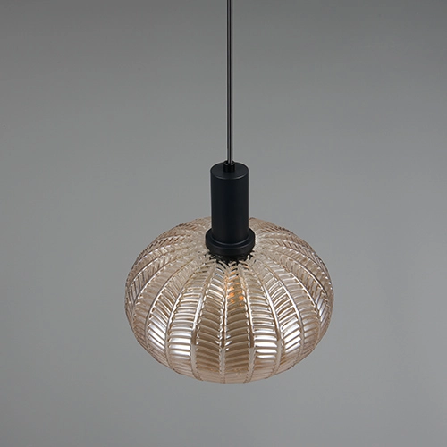 Klassieke hanglamp Elvezia amber glas Trio 4017807677768