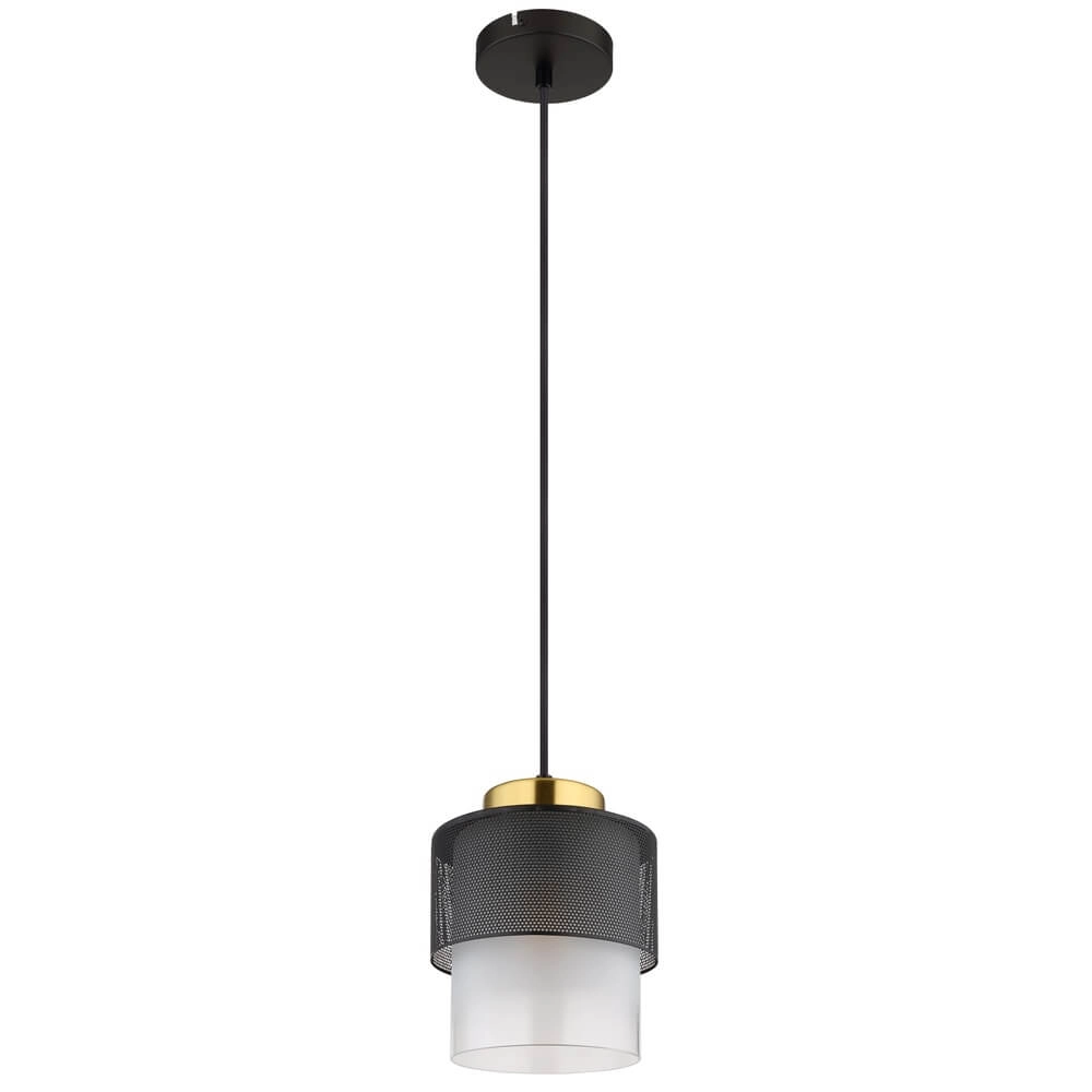 Hanglamp Olga 1-lichts zwart met gaas Globo 9007371452484