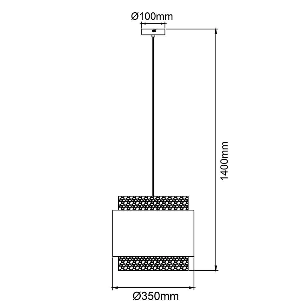 Hanglamp Waterlilly rotan met witte stof Brilliant 4004353411922
