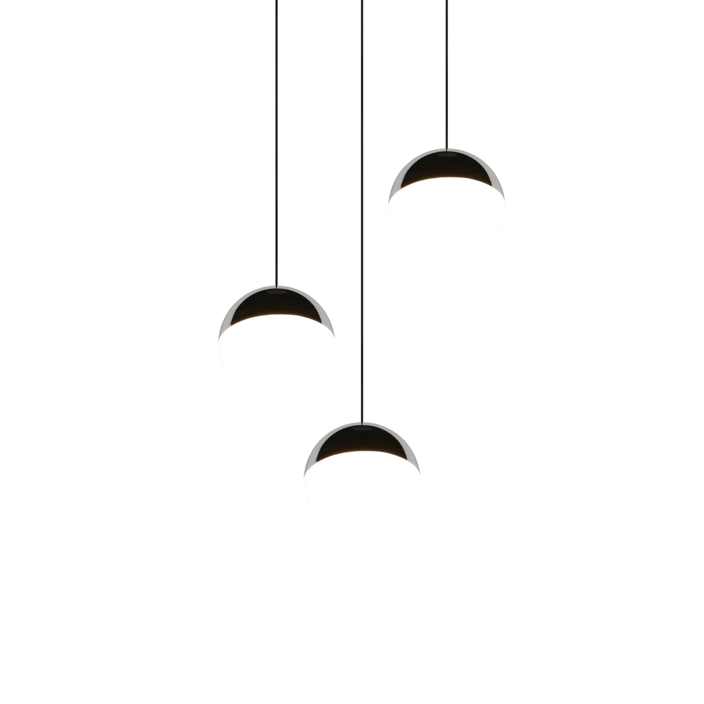 3-lichts hanglamp Senta rond chroom Trio 4017807685824