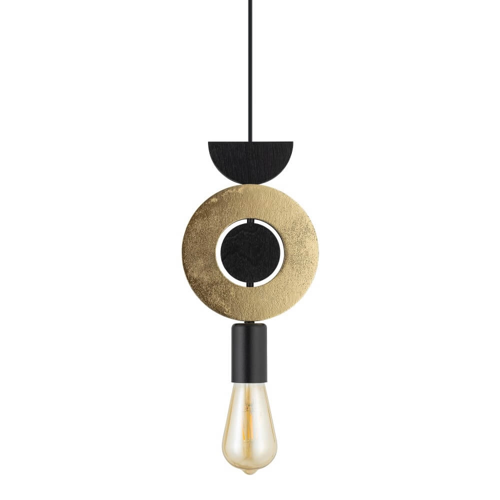 Design hanglamp Drops Wood F 1-lichts zwart Lyora 5903139111805