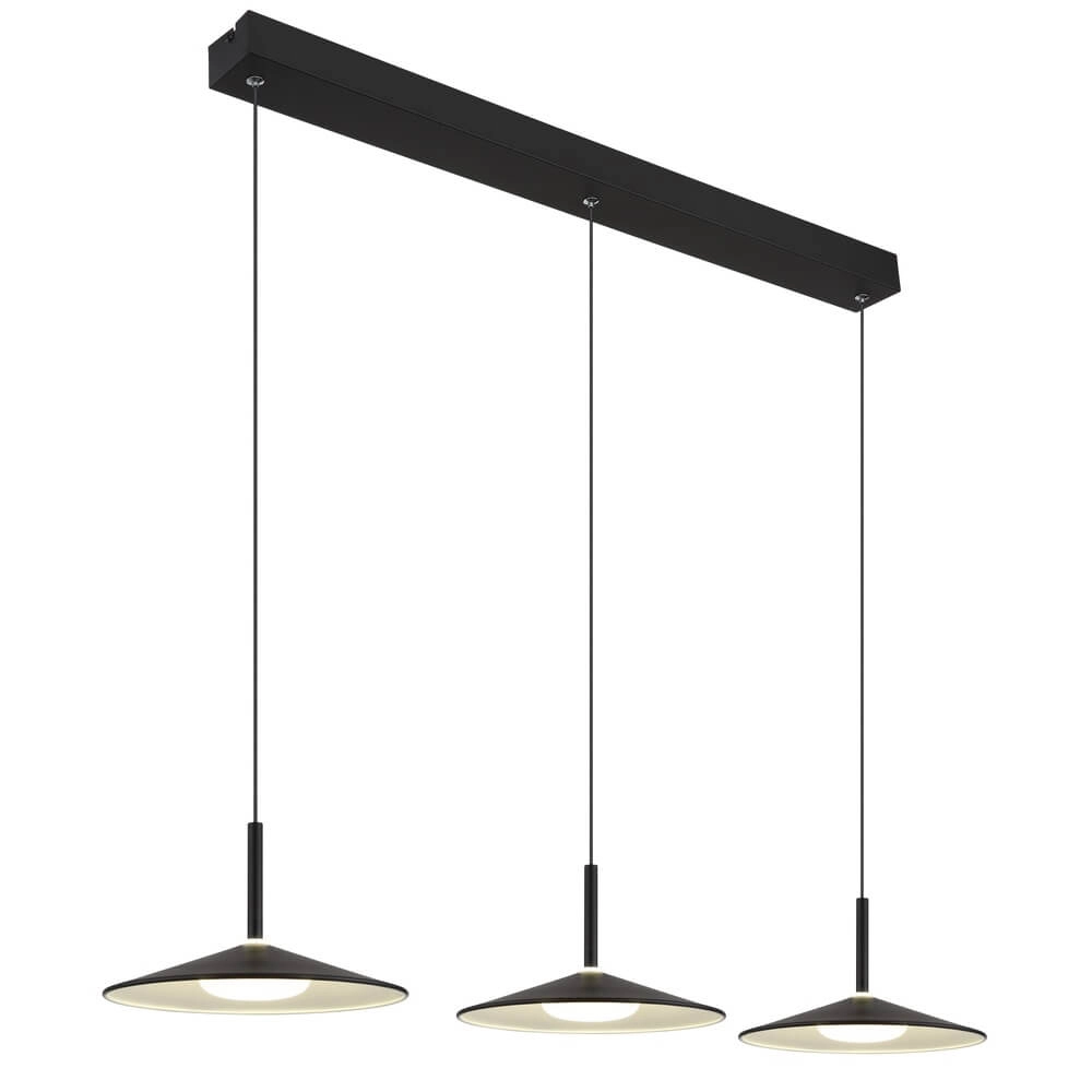 Zwarte hanglamp Lampone 3-lichts design