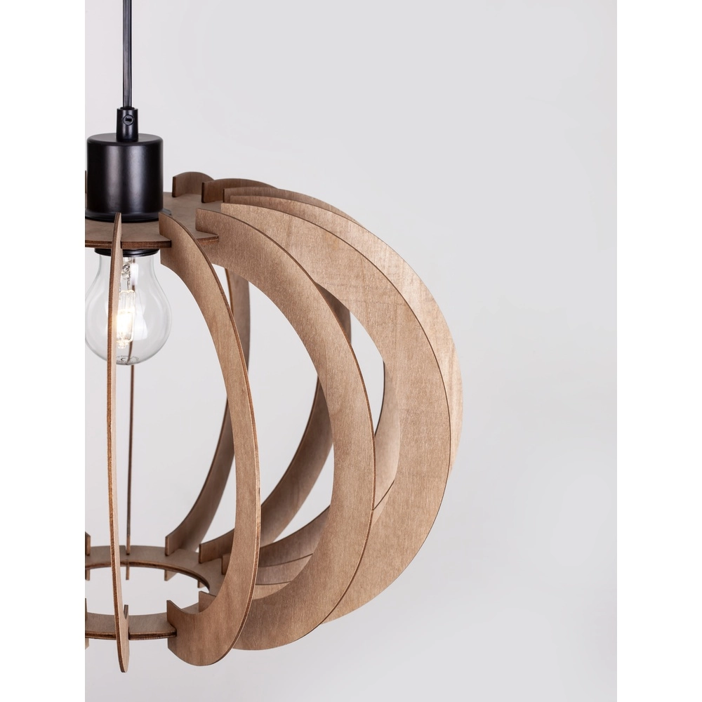 Houten hanglamp Ottoline donker Ø 40cm Lyora 5212017436207
