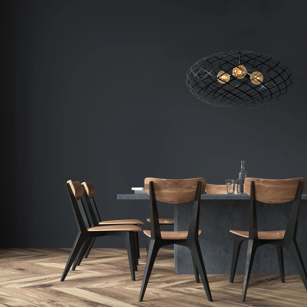Vide hanglamp Wolfram 3-lichts zwart Lucide 5411212211156
