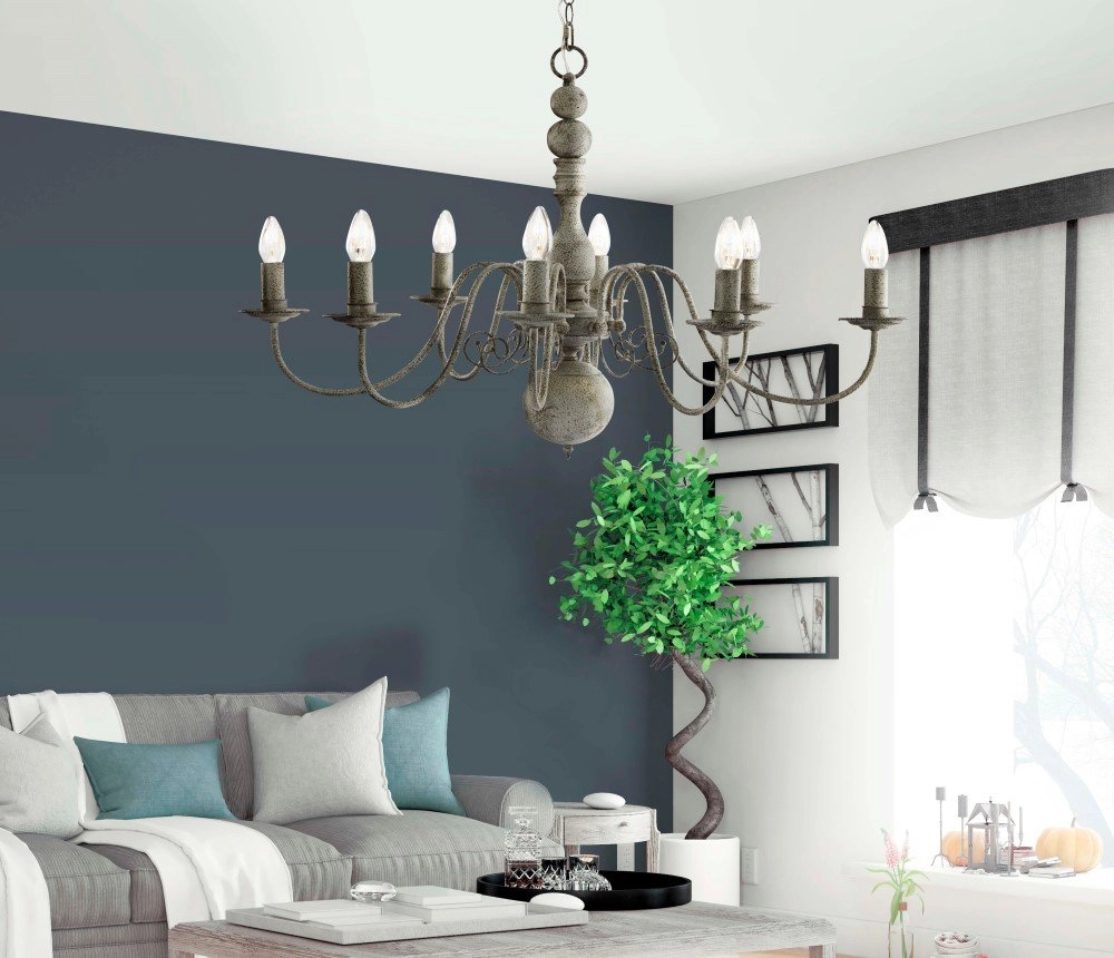 Ovale kroonluchter Greythorne Searchlight 5053423020112