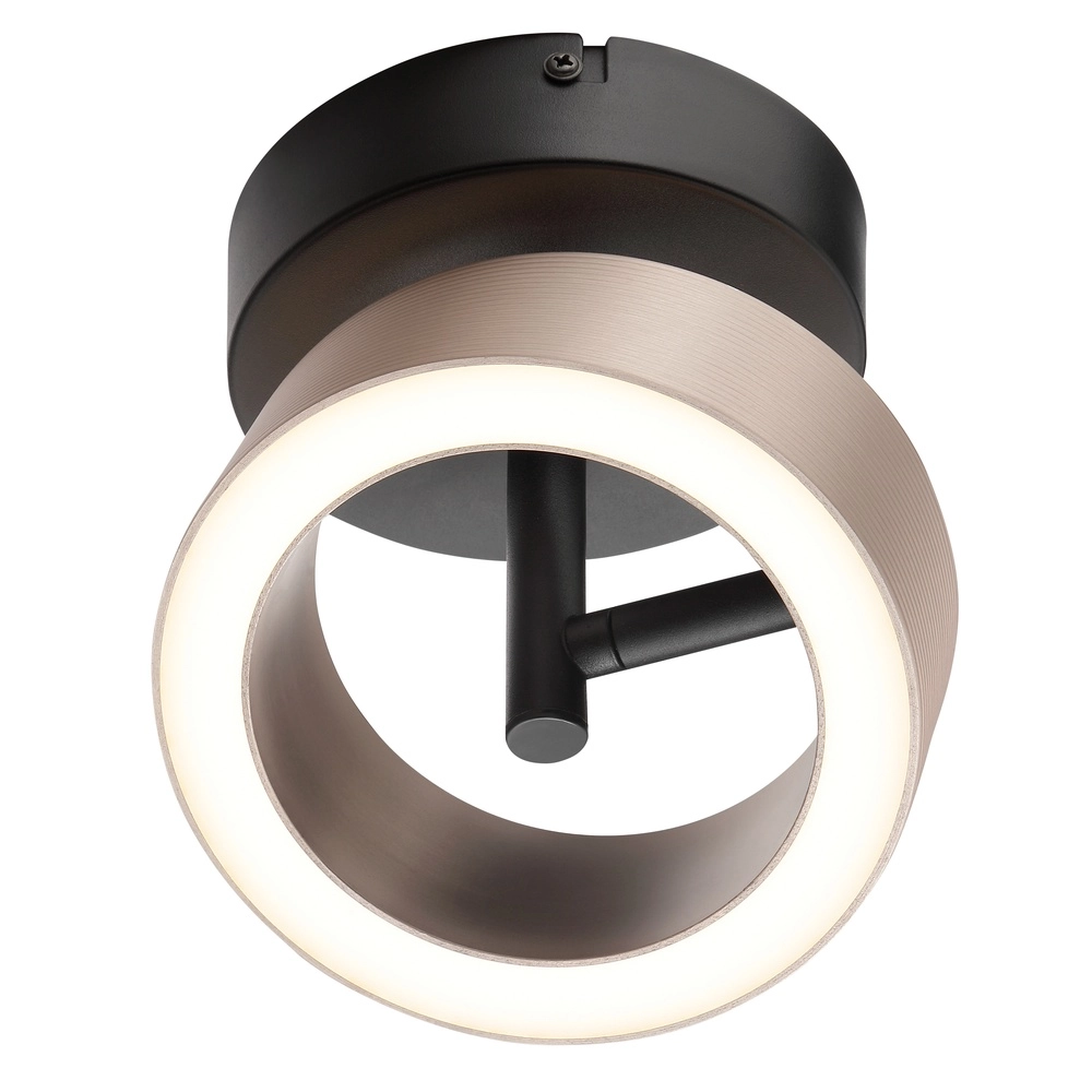 Plafondlamp Axion zwart met bruin Brilliant 4004353477157