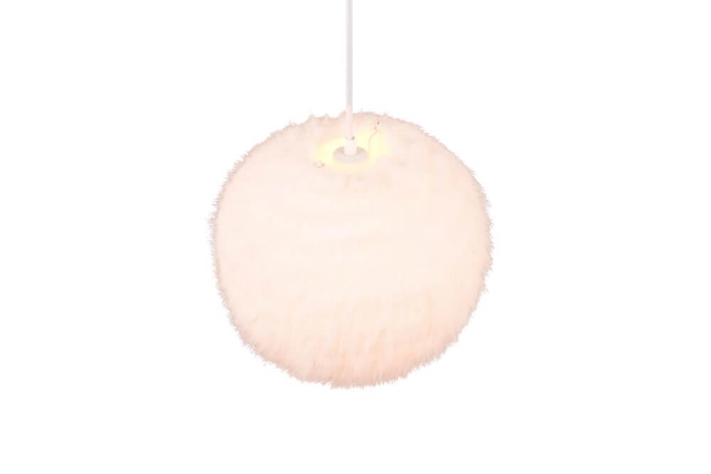 Stoffen hanglamp Furry crème Ø 35cm Trio 4017807600087