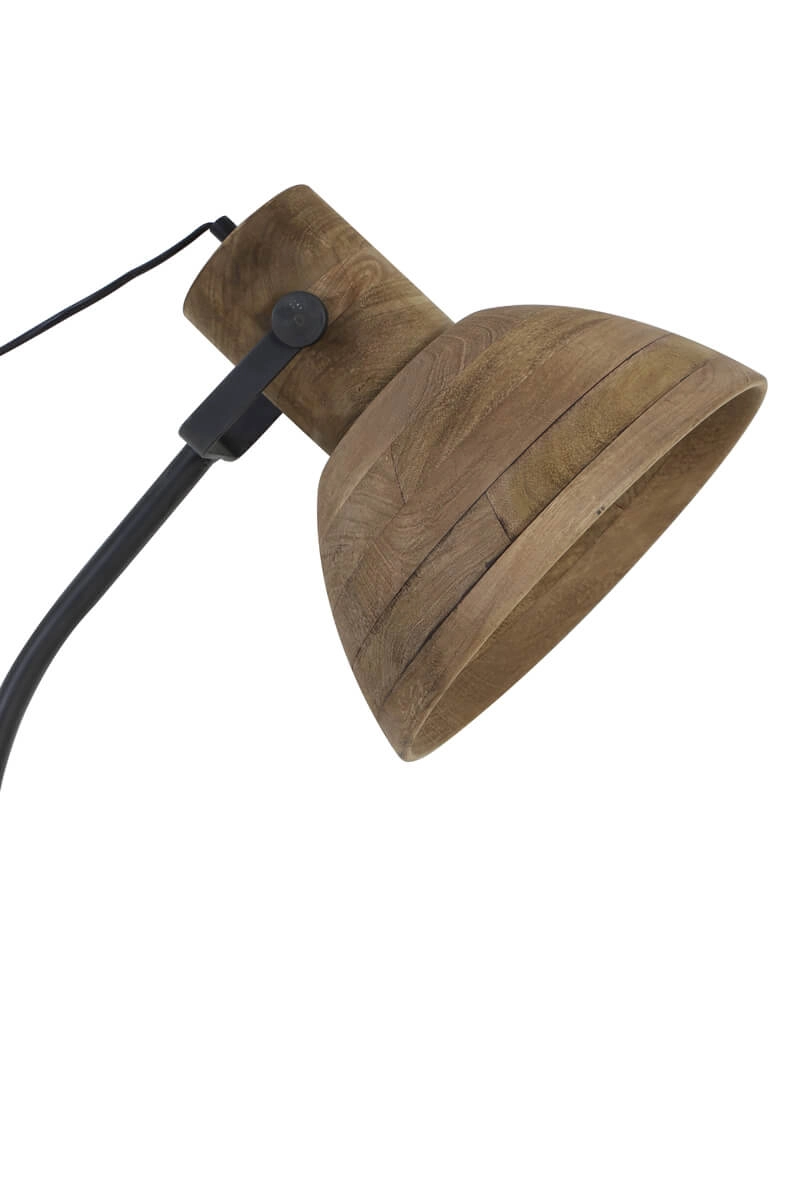Landelijke leeslamp Imbert hout met zwart Light & Living 8717807293260