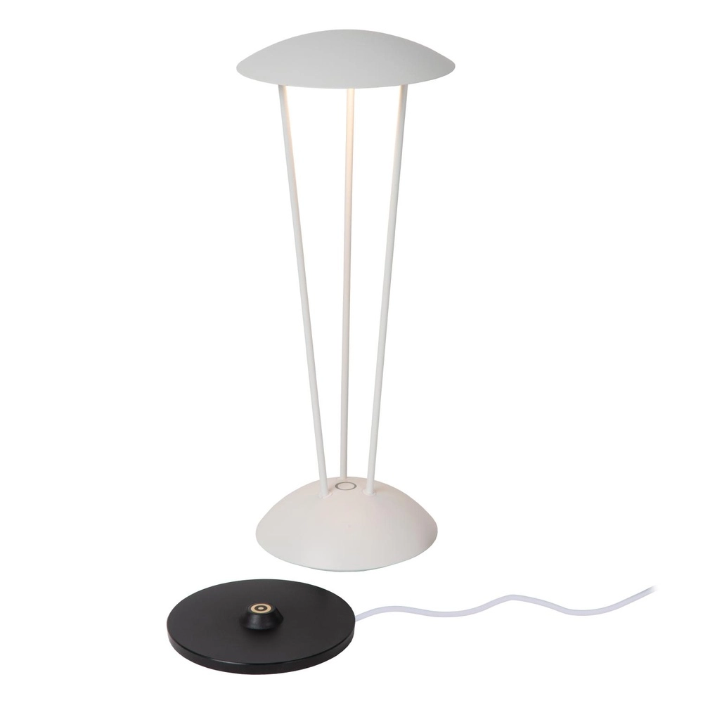 Design tafellamp Renee wit oplaadbaar Lucide 5411212272317