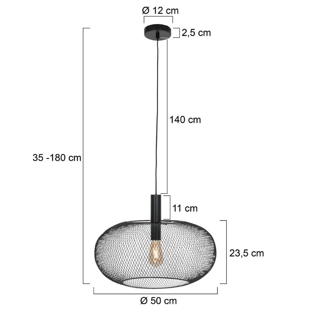 Zwarte hanglamp Cloud Ø 50cm Steinhauer 8712746148664