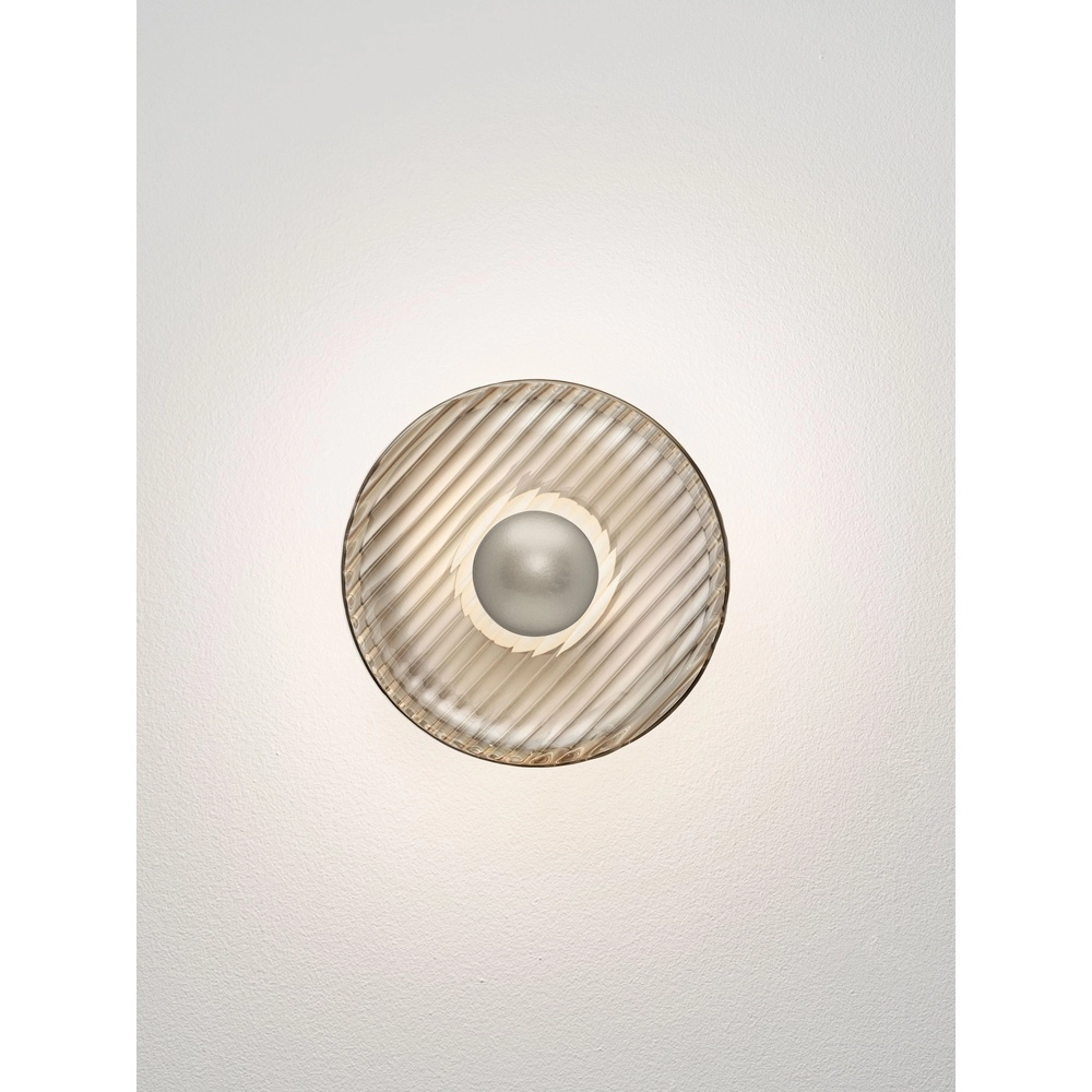 Wandlamp Lavina zilvergrijs met smoke glas Ø 25cm Lyora 5212063501423