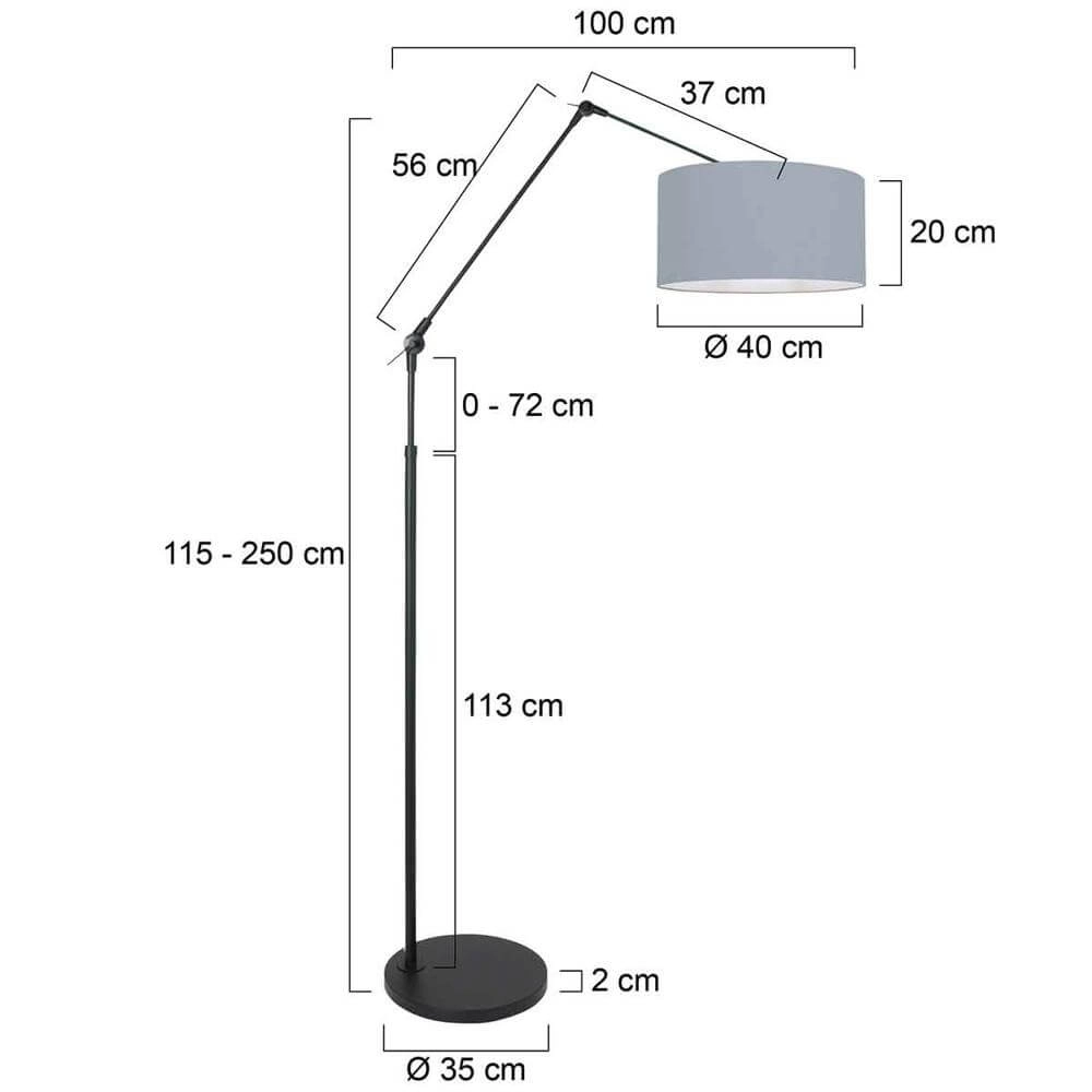 Vloerlamp Prestige Chic zwart met lichtblauwe kap Steinhauer 8712746175349