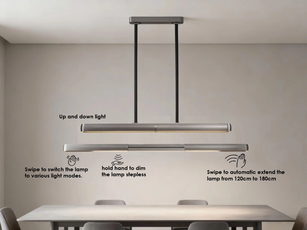 Verstelbare hanglamp Bella 120-180cm breed - gun metal ETH 8720195312680