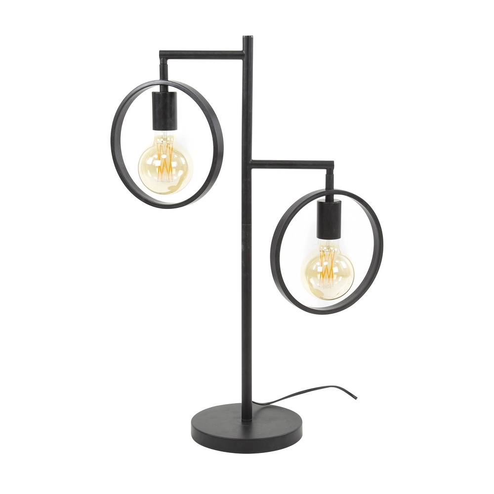 2-ringen tafellamp Ring zwart - E27 Lyora 8716803511736